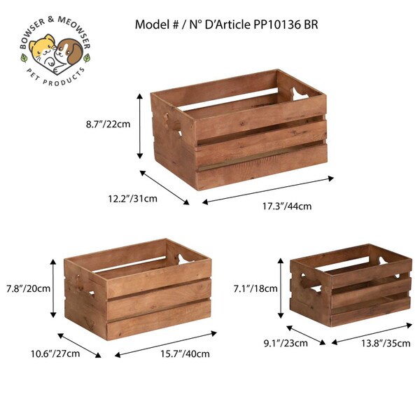 3 pet wooden box set